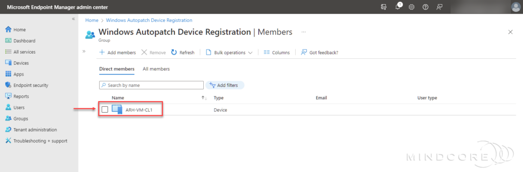 Windows Autopatch Device Registration.