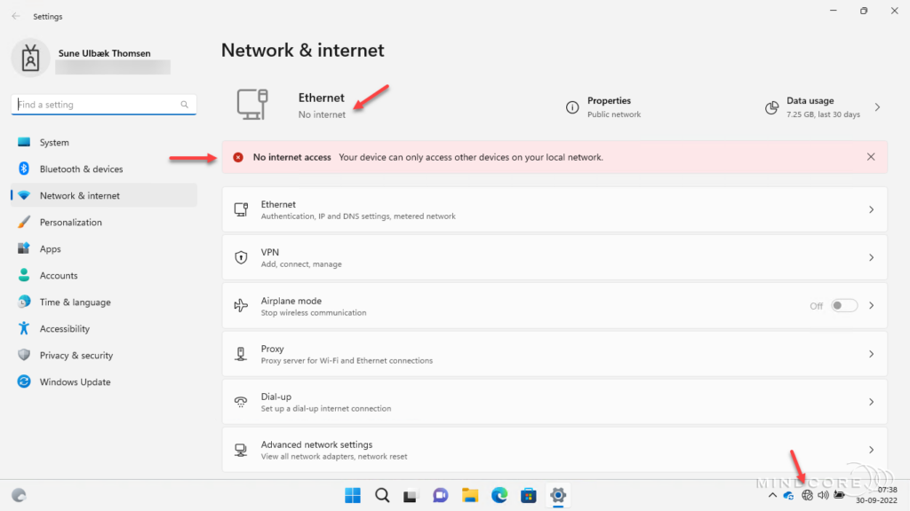 VM with no internet connectivity.