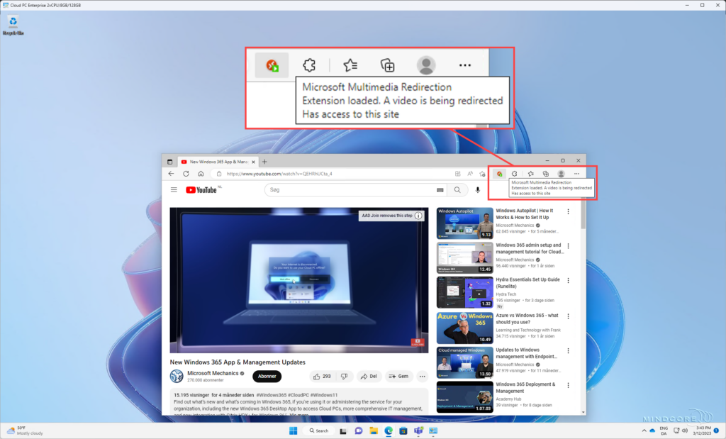 Windows 365 - Multimedia redirection