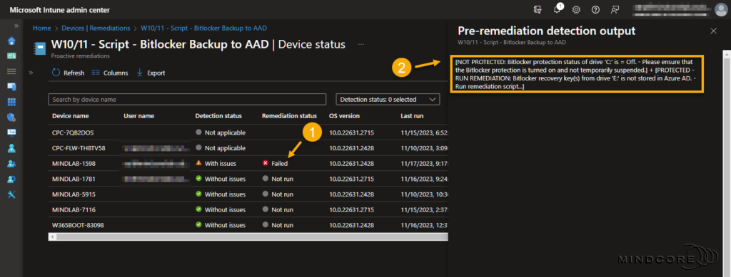 Script output in Microsoft Intune