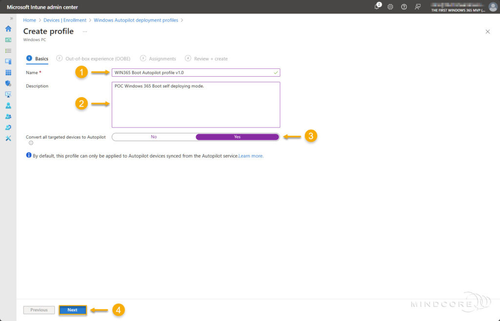 Deployment profile