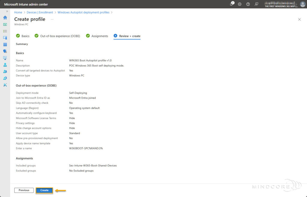 Deployment profile