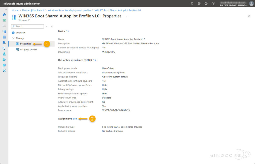 User-Driven deployment profiles