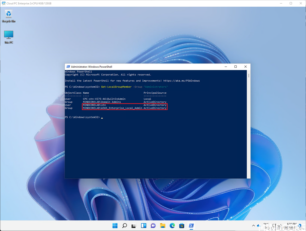 Manage local administrator rights on Windows 365 Cloud PCs. - Mindcore ...