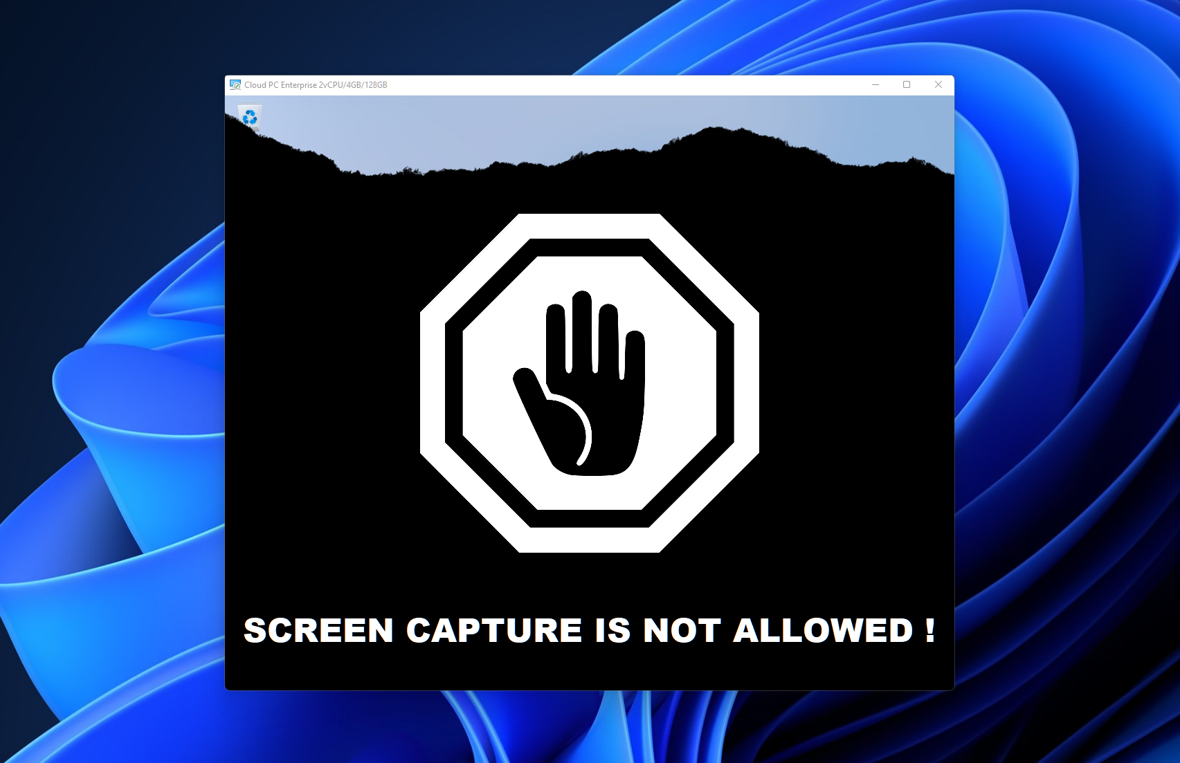 Prevent sensitive information from being captured on Windows 365