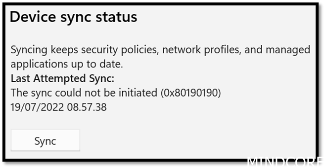 Intune Hack Message Intune error codes and solutions - Mindcore Techblog