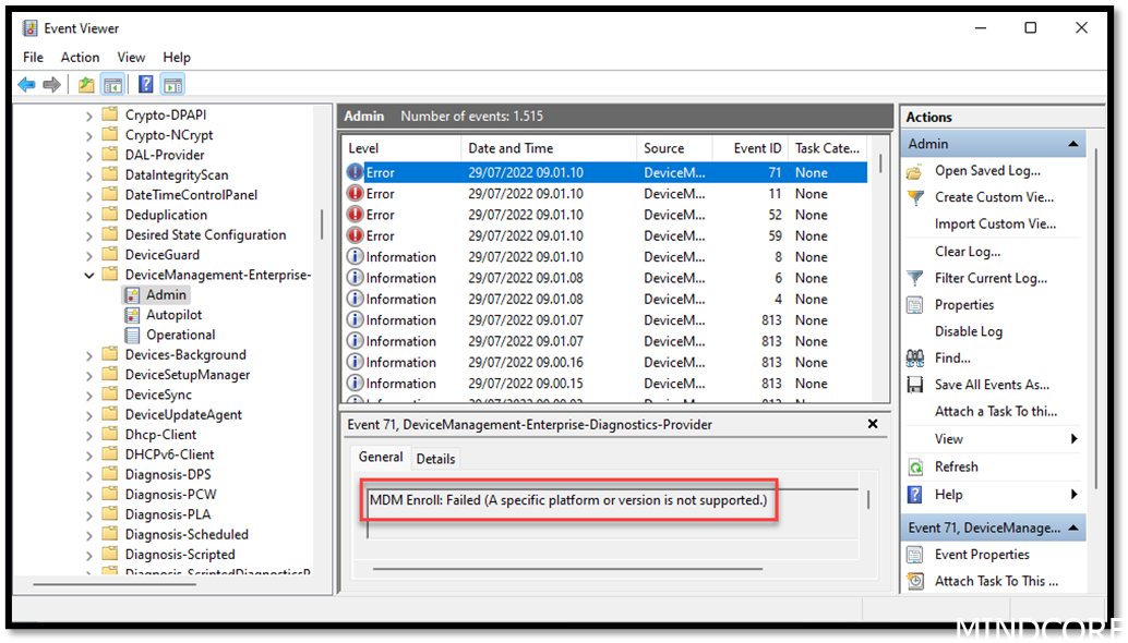 endpoint manager assignment failures
