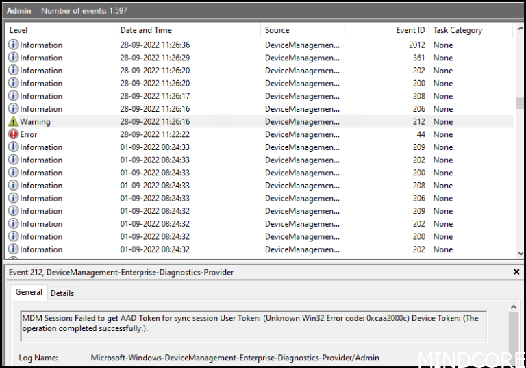 Intune Error Codes And Solutions - Mindcore Techblog