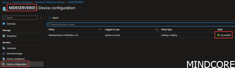 Assign ASR rules to servers through Microsoft Intune Admin Center ...