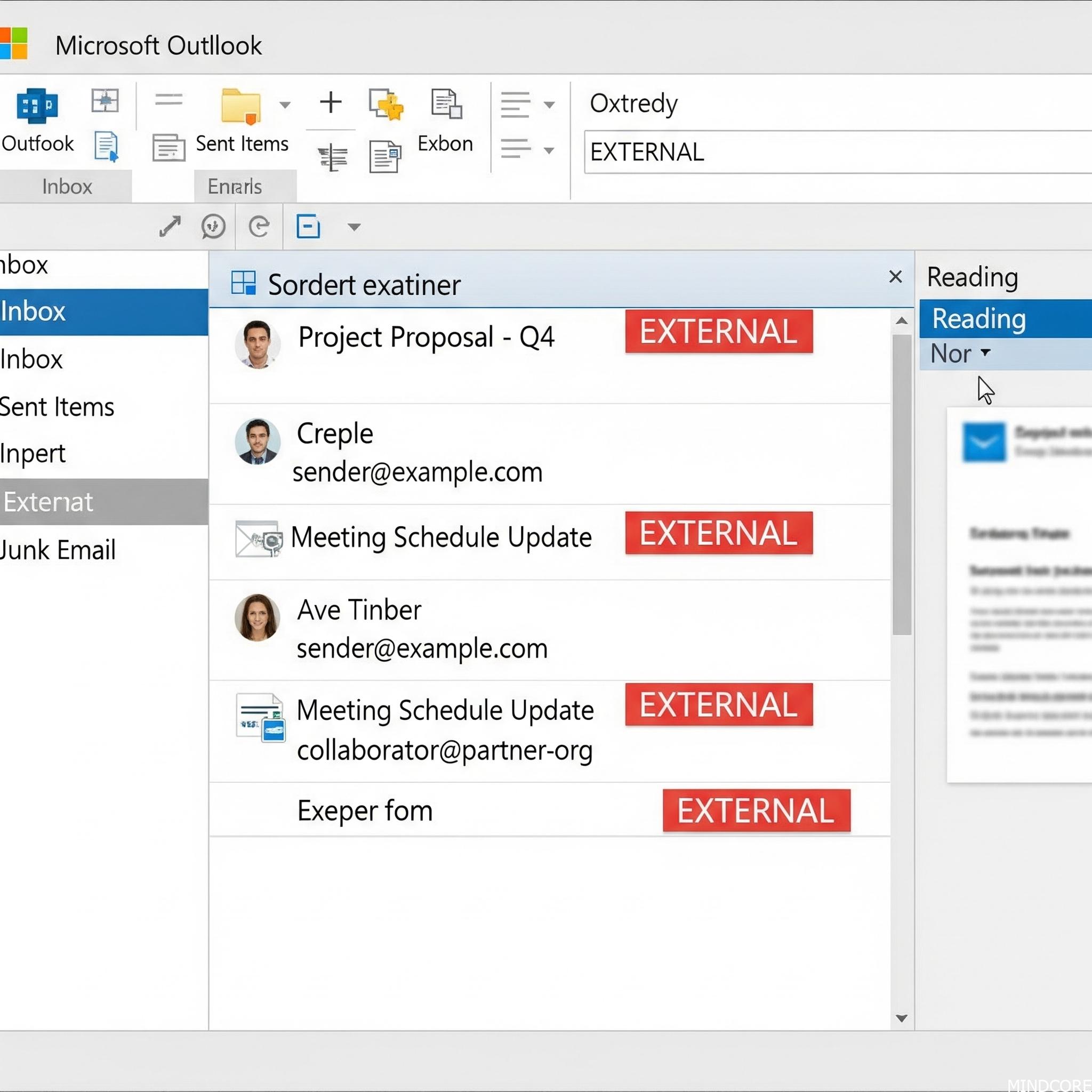 External Inbox External mail settings - Mindcore Techblog