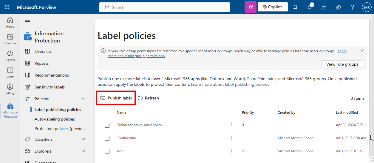 Purview Labels Example Microsoft Purview - Enabling Sensitivity (Purview) Labels for documents ...